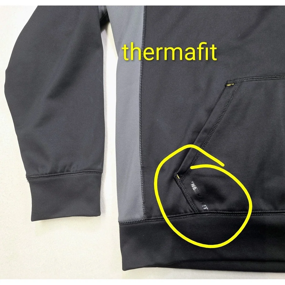 Nike Hoodie Mens‎ L Black Spellout Therma Fit Pullover Sweatshirt LIMITED USE